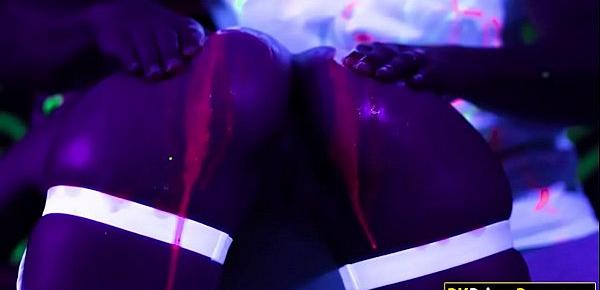  Babe stripped with blacklight and fucked